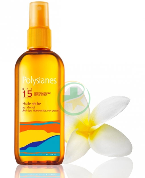Klorane Polysianes Linea Solare SPF15 Huile Seche con Monoi Anti-Age 150 ml