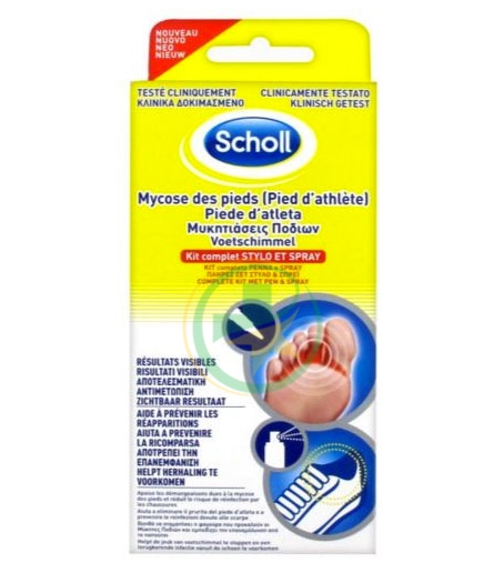 Scholl Linea Antimicotica Kit Piede d'atleta Stick applicatore 4 ml e Spray 10ml