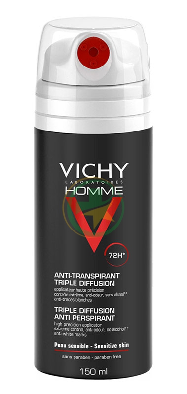 Vichy Homme Deo Deodorante Anti-Traspirante Tripla Diffusione 72h 150 ml