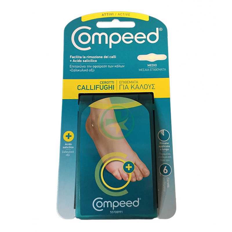 Compeed Linea Cura delle Mani e dei Piedi 6 Cerotti Callifughi Acido Salicilico