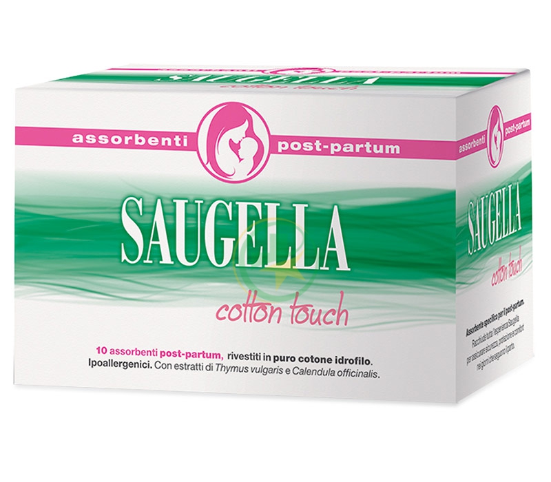 Saugella Cotton Touch 10 Assorbenti Post-Partum in Puro Cotone