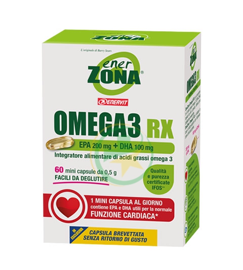 Enerzona Linea Integratori Omega3 Rx Acidi Grassi EPA DHA 60 Mini Perle 0,5 g