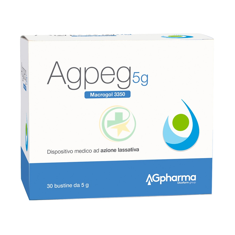 AG Pharma Agpeg Macrogol 3350 Lassativo 30 Bustine 5 g