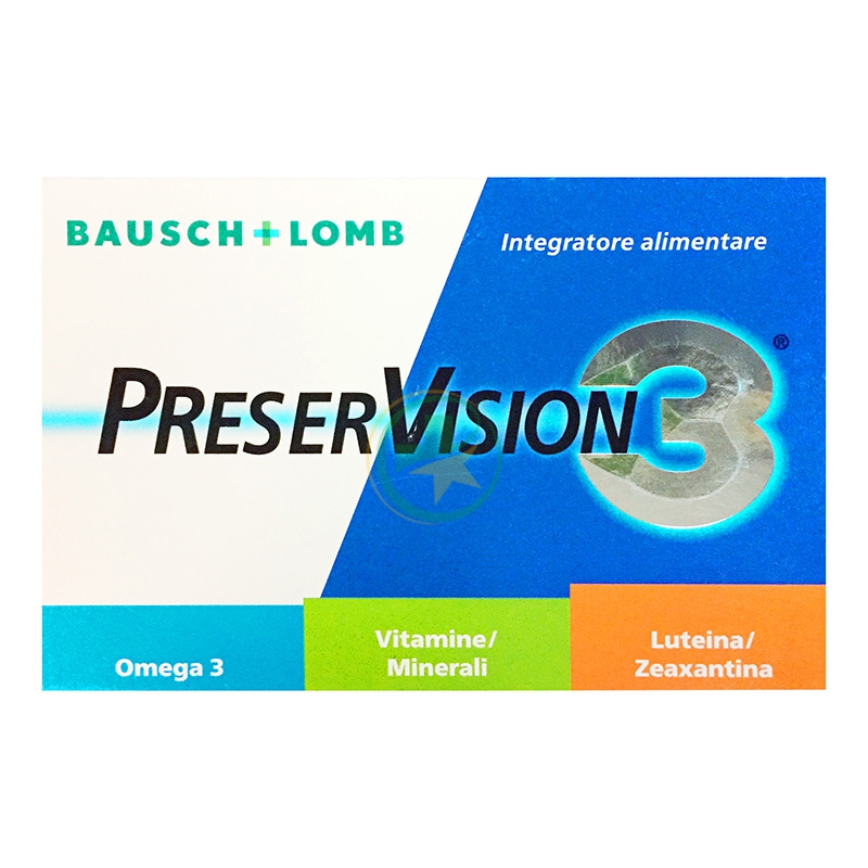 Baush & Lomb Linea Salute degli Occhi PreserVision 3 Integratore 30 Capsule