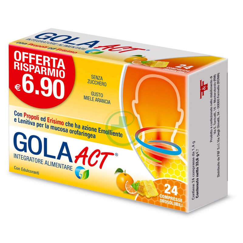 Linea Act Linea Vie Respiratorie Gola Act Integratore Miele Arancia 24 Compresse