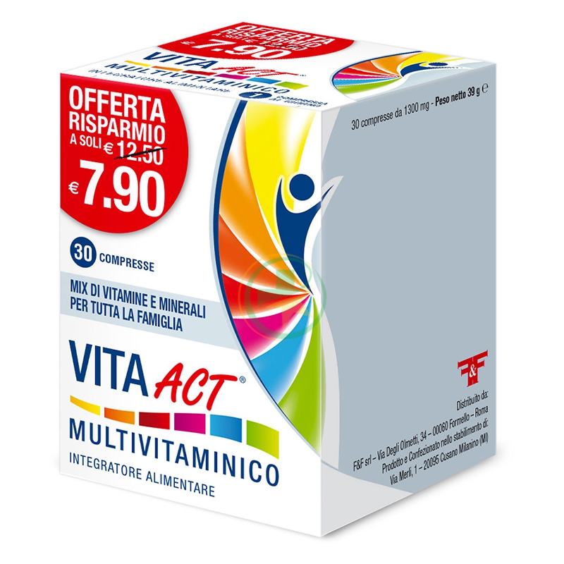 Vita Act Multivitaminico Integratore di Vitamine e Minerali 30 Compresse