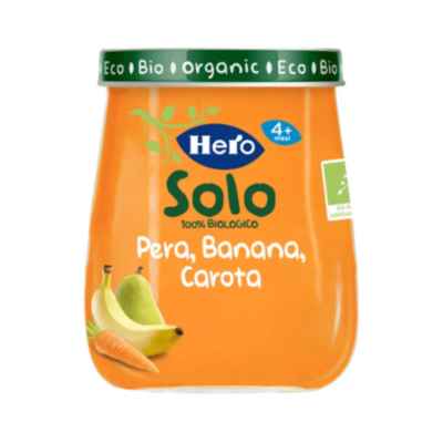 Hero Solo Omogeneizzato Biologico Pera  Banana e Carota 120 gr