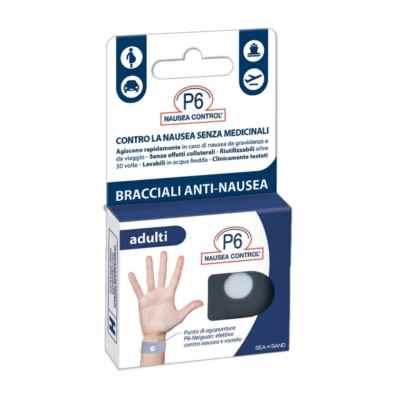 P6 Nausea Control Bracciali Anti Nausea per Adulti 2 Pezzi