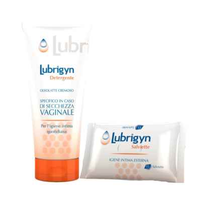 Lubrigyn Cofanetto Detergente Intimo Oleolatte Cremoso 200 ml   15 Salviettine