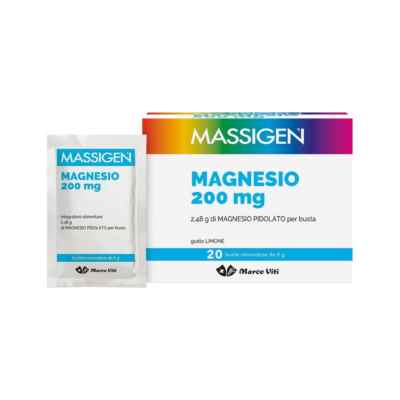 Massigen Magnesio Integratore Alimentare 20 Bustine Monodose da 6gr