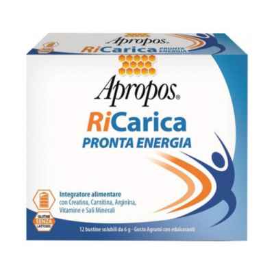 Apropos Ricarica Pronta Energia Integratore Vitamine Sali Minerali 12 Bustine