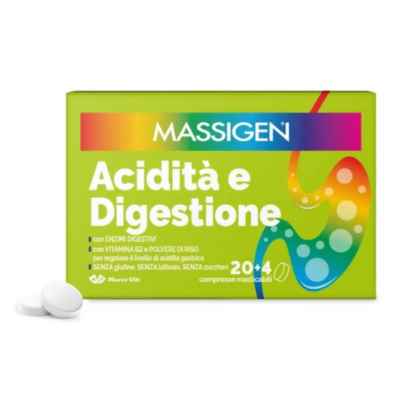 Massigen Acidita  Digestione Integratore per l Acidità Gastrica 24 Compresse