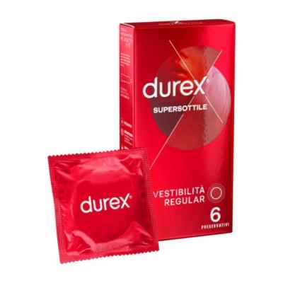Durex Supersottile Profilattici Vestibilità Regular 6 Pezzi
