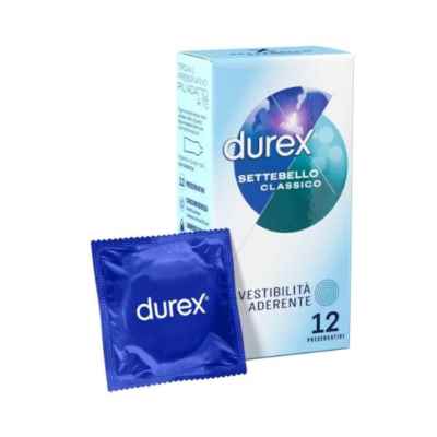 Durex Settebello Cassico Profilattici Vestibilità Aderente 12 Pezzi
