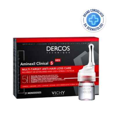 Vichy Dercos Aminexil Intensive Trattamento Anticaduta 5 Azioni Uomo 21 Fiale