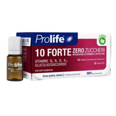Prolife 10 Forte Integratore di Fermenti Lattici Zero Zuccheri 10 Flaconcini