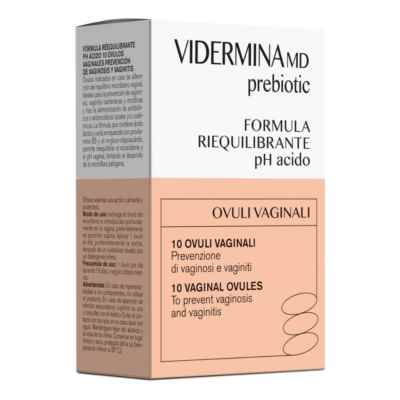 Vidermina MD Prebiotic 10 Ovuli Vaginali Riequilibranti Ph Acido