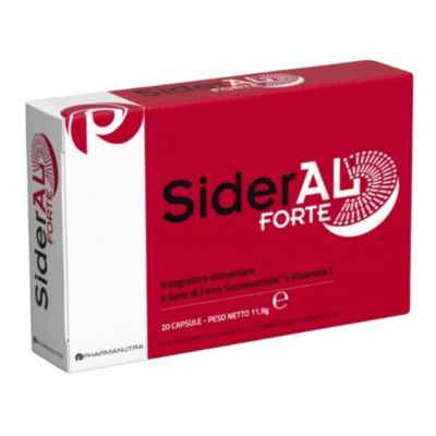 SiderAl Forte Integratore Alimentare A Base di Ferro e Vitamina C 20 Capsule