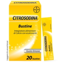 Citrosodina Effervescente Digestivo e Integratore alimentare con Calcio Gusto Limone 20 Bustine