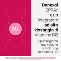 Benexol Spray Integratore alimentare di Vitamina B12 ad Alto Dosaggio con Edulcorante Flacone 15ml