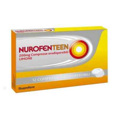 Nurofenteen Lemon 200 mg 12 Compresse Gusto Limone Ibuprofene funzione antinfiammatoria e antidolorifica contro febbre  mal di testa  dolore ai denti e mestruali